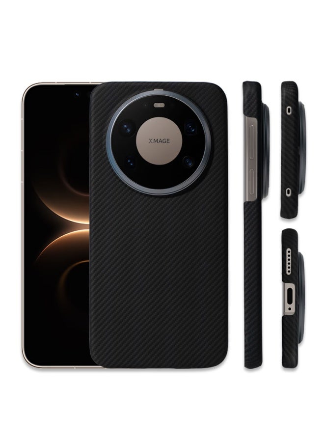 Conga Huawei Mate80 Pro Case Kevlar Aramid Fiber Protective Cover Full Wrap Ultra-thin Hard Shell Shockproof Heat Dissipation Magnetic Metal Ring - Image 1
