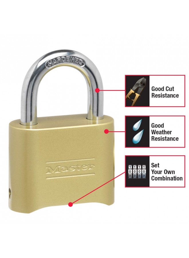 Master Lock Master Lock 175 Set Your Own Combination Padlock, Brass Finish  - Image 2