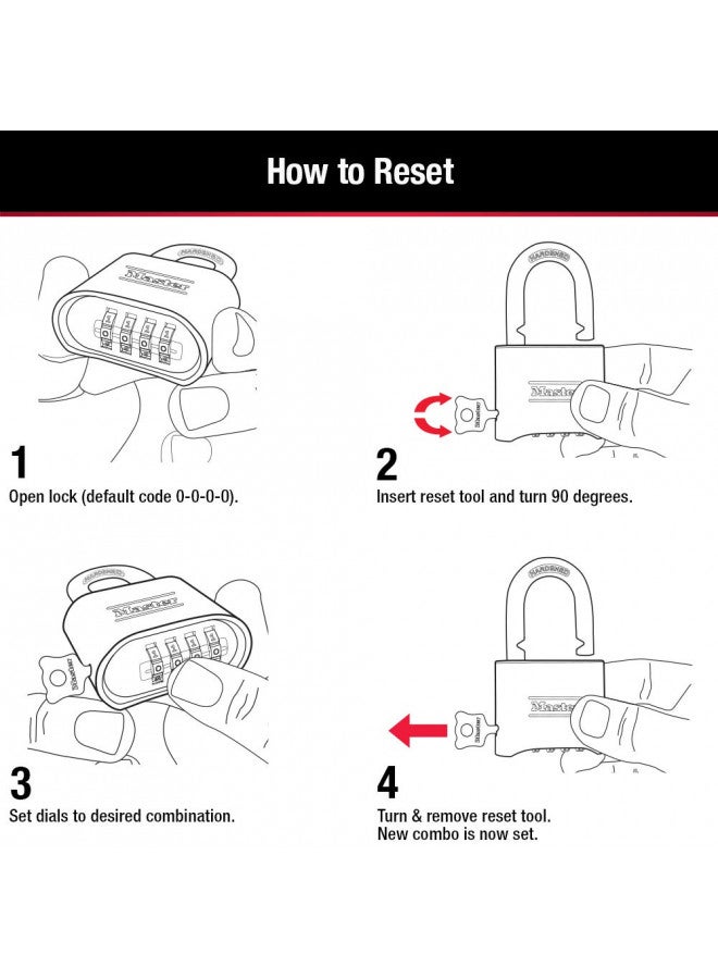 Master Lock Master Lock 175 Set Your Own Combination Padlock, Brass Finish  - Image 4