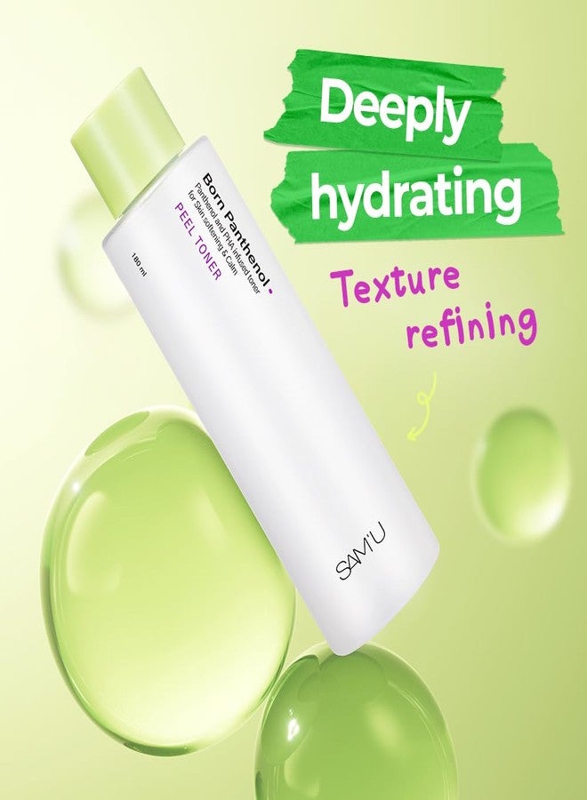 SAM'U Born Panthenol Peel Toner, Instant Hydration with 7 Hyaluronic Acids & Ceramide, Gentle Exfoliating PHA Toner for Women – Korean Skincare for All Skin Types (180ml / 6.08 fl oz) - Image 2