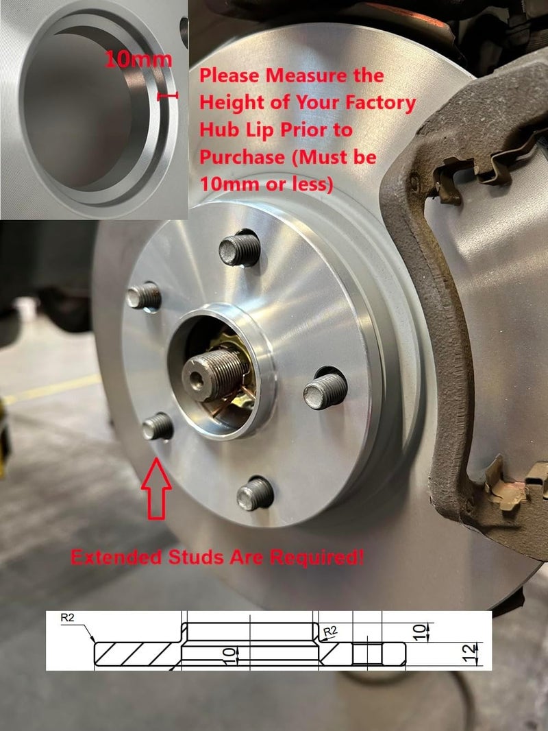 Customadeonly 12mm Wheel Spacers Hubcentric 5x4.75 Compatible For Chevy Camaro 1982-2002, Corvette 1984-2019, Blazer 1987-2005, S10 1982-2004, Pontiac Firebird 1982-2002, Trans Am 1984-1997 (2pc 70.3mm) 5x120.7 - Image 2