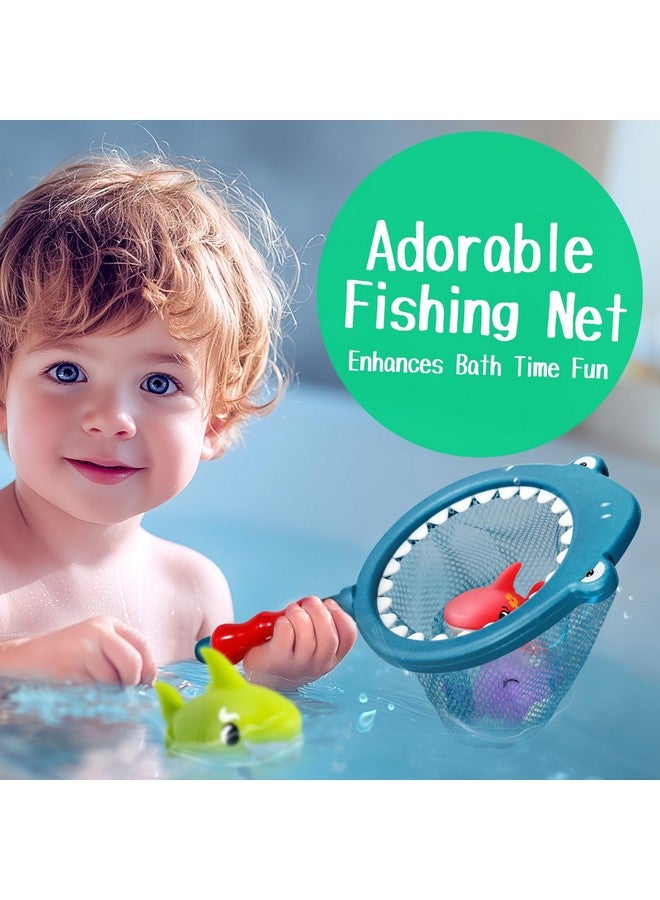 Hely Cancy No Hole Baby Bath Toys - Shark Bath Toys Set with Bath Net & Storage - Floating Toys for Water Pool Shower - Image 5