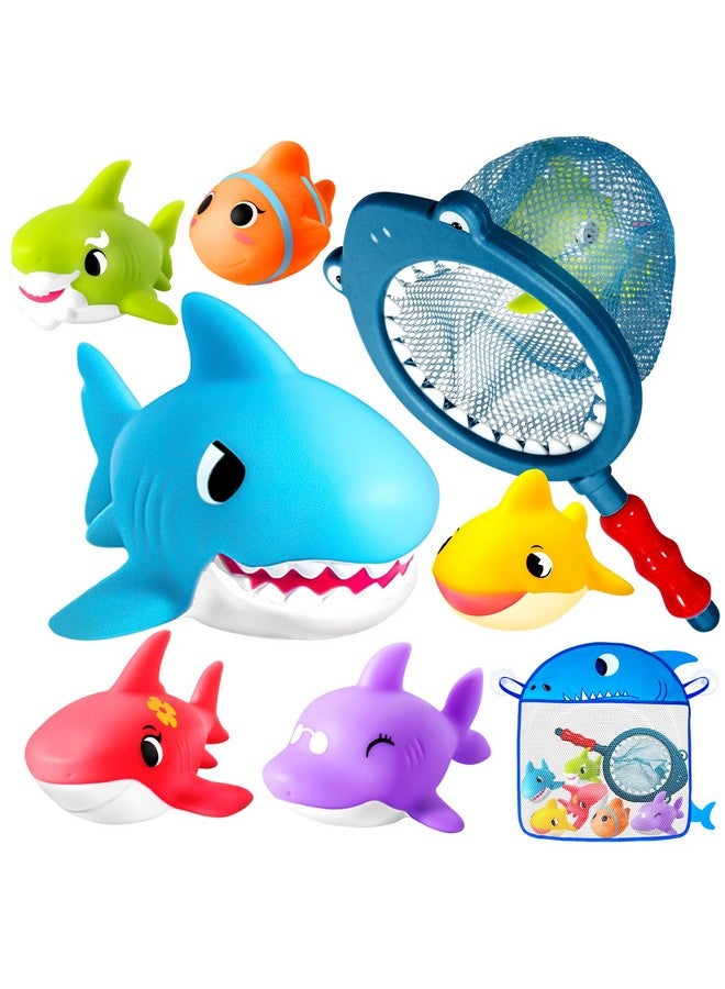 Hely Cancy No Hole Baby Bath Toys - Shark Bath Toys Set with Bath Net & Storage - Floating Toys for Water Pool Shower - Image 1