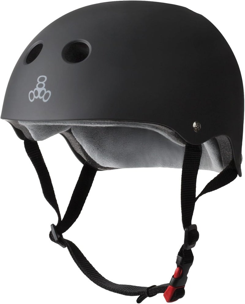 Triple Eight THE Certified Sweatsaver Helmet for Skateboarding, BMX, and Roller Skating - Black Matte - Image 1