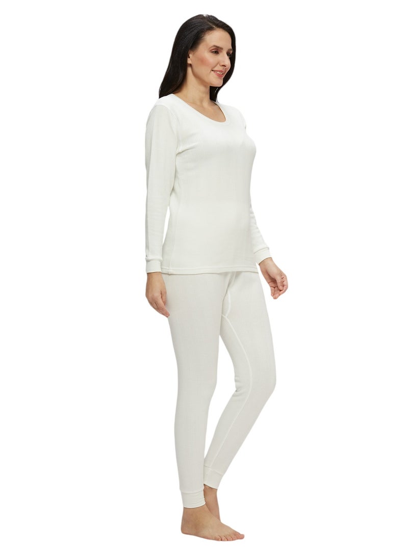 AMPM WOMEN'S INNER FULL BODY THERMAL SET - WHITE - Image 3