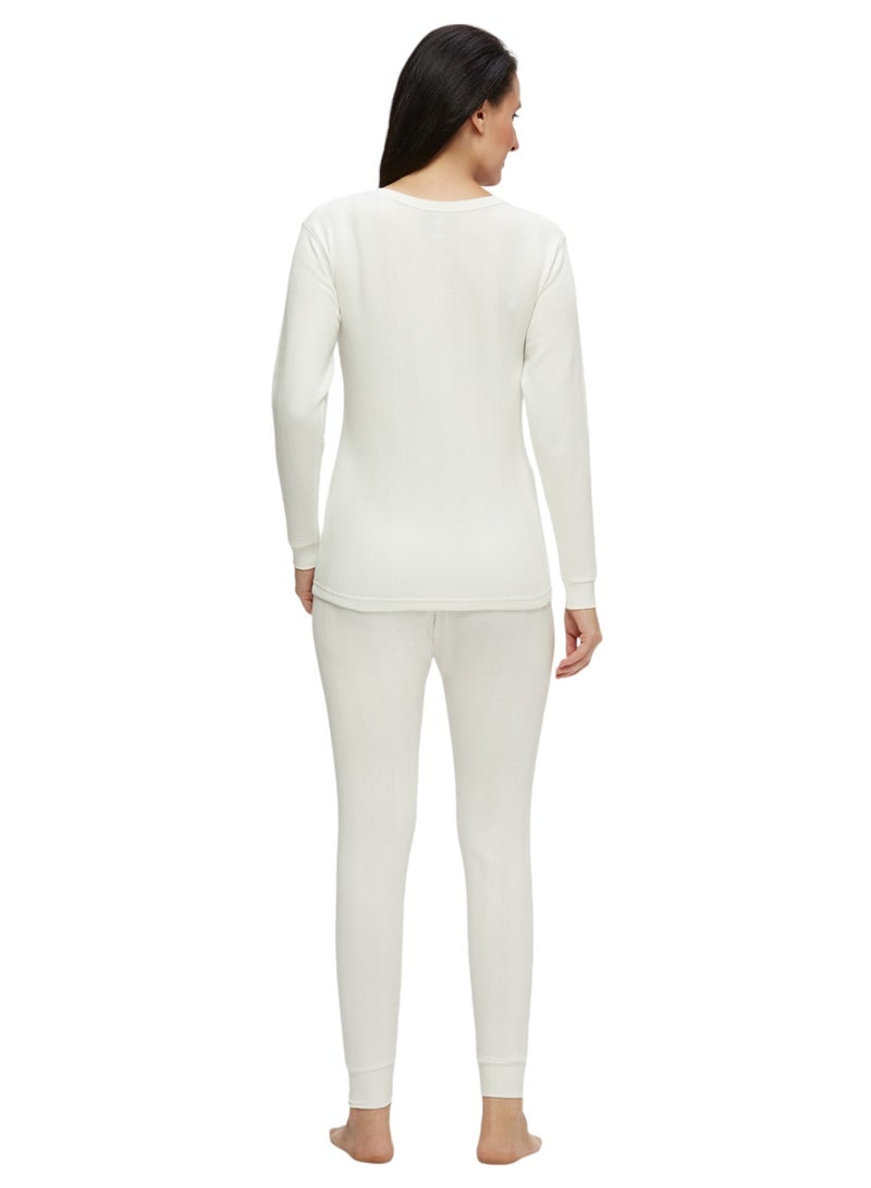 AMPM WOMEN'S INNER FULL BODY THERMAL SET - WHITE - Image 4