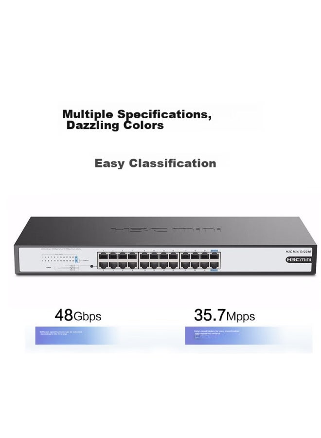 H3c 24-port Gigabit Switch, Unmanaged Enterprise-grade Switch, Network Cable Splitter, Rack-mounted S1224r - Image 1