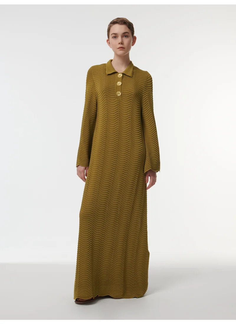 leem Textured Scallop Knit Kaftan