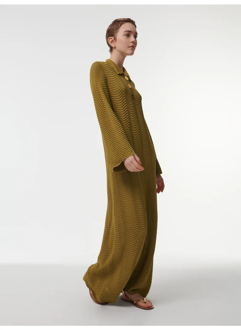 leem Textured Scallop Knit Kaftan