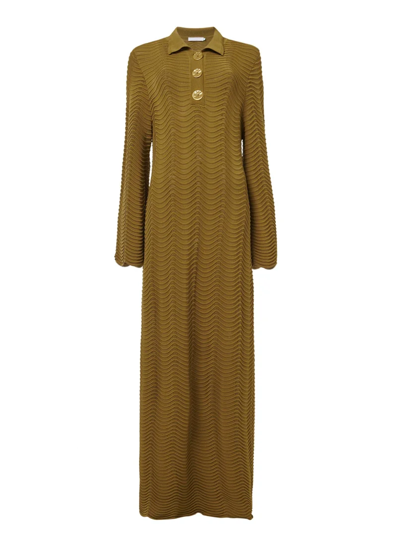 leem  Textured Scallop Knit Kaftan for Women | Best Price UAE