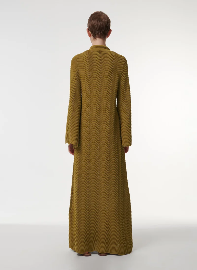leem  Textured Scallop Knit Kaftan for Women | Best Price UAE