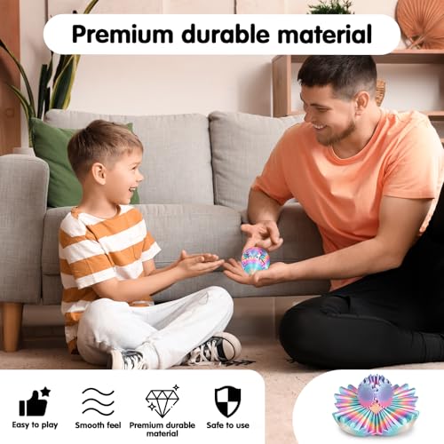 Minleway GearSphere 3D Printed Spin Ball or Cube Fidget Toy Fidget Ball Gear Toy for Stress and Anxiety Relief Desk Toy for Adults Rainbow 23 Inch - Image 5