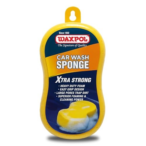 Waxpol Car Wash Xtra Strong Sponge | Extra Strong, Durable & Long-Lasting | Large Size for Effective Car & Bike Cleaning - Image 1