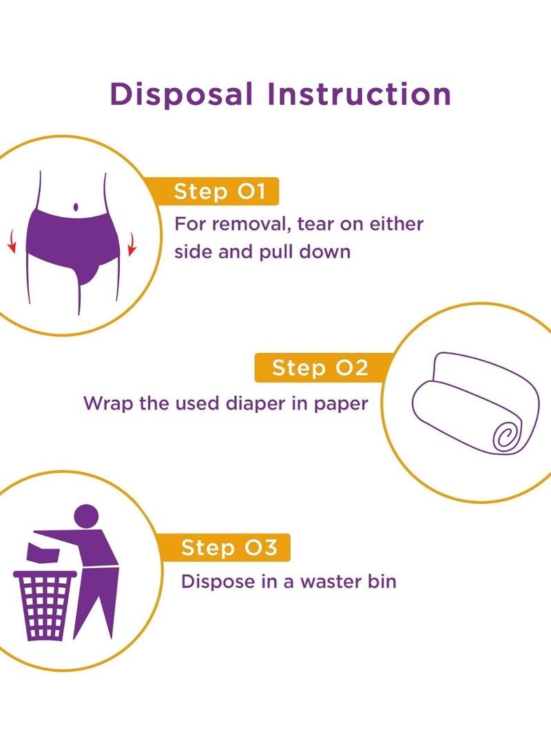 الحفاضات حفاضات Eldiapers للكبار بتصميم بنطال | مقاس الخصر (96-137 سم) (38-54 بوصة) | امتصاص يدوم 10 ساعات | للجنسين | تحكم في الرائحة (متوسط) (M) - Image 2