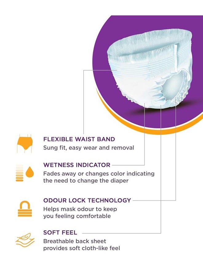 الحفاضات حفاضات Eldiapers للكبار بتصميم بنطال | مقاس الخصر (96-137 سم) (38-54 بوصة) | امتصاص يدوم 10 ساعات | للجنسين | تحكم في الرائحة (متوسط) (M) - Image 4