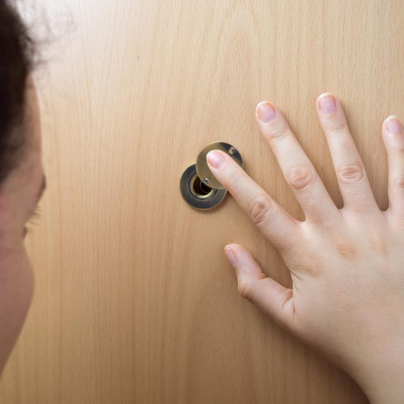 KIBBEH 1 Set Peephole Cover, Peep Hole Covers for Peep Holes for Door Viewers, Home Security Peephole Protector Us House, Family, with Matching Self-Adhesive Installation Tools, Simple and Fast(Retro Color) - Image 4