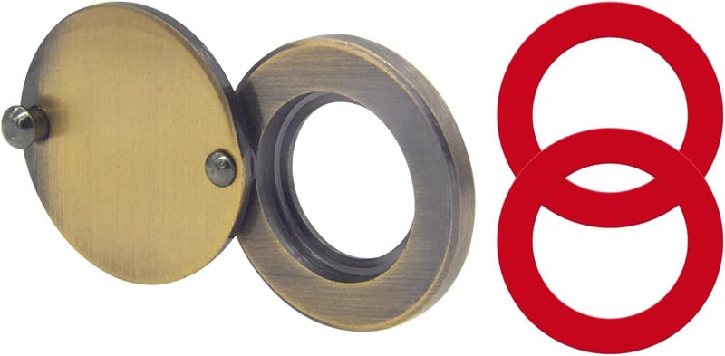 KIBBEH 1 Set Peephole Cover, Peep Hole Covers for Peep Holes for Door Viewers, Home Security Peephole Protector Us House, Family, with Matching Self-Adhesive Installation Tools, Simple and Fast(Retro Color) - Image 1