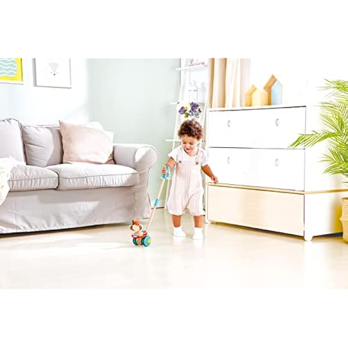 , DANCING BUTTERFLIES PUSH & PULL TOY, FOR 12 MONTHS & UP, WOODEN TOYS FOR WALKING TODDLERS, MONTESSORI TOYS FOR WALKING TODDLERS, INTERACTIVE WOODEN ANIMAL TOY - Image 5