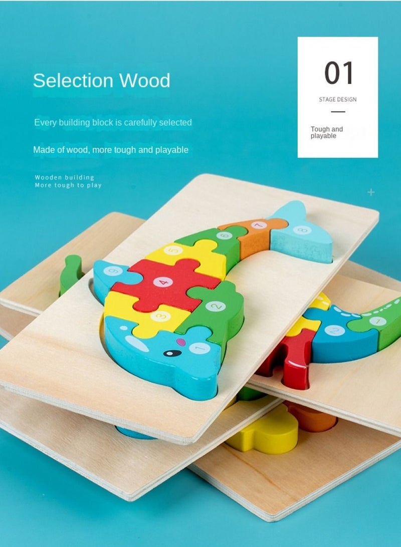 لغز خشبي للأطفال ، لغز ديناصور خشبية قديمة وحيوانية لغز لعبة - Image 3