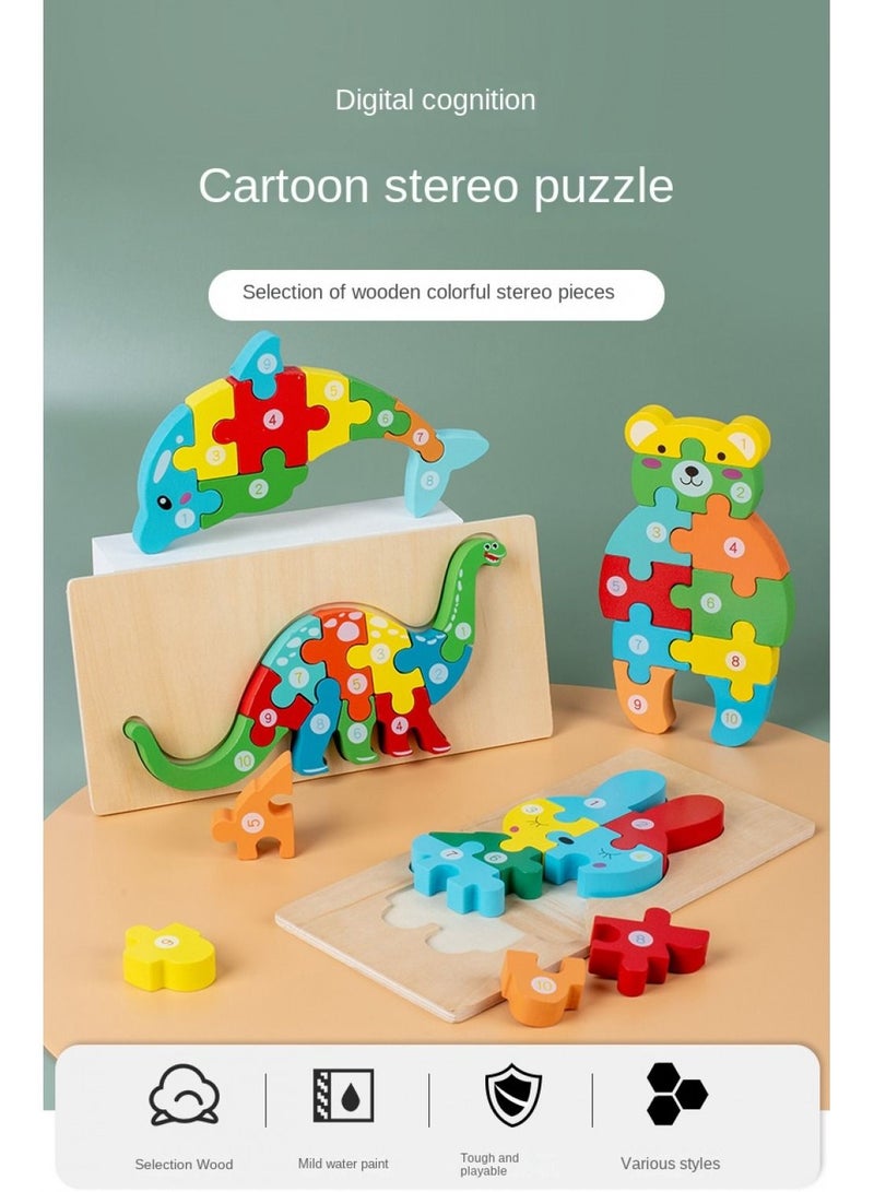 لغز خشبي للأطفال ، لغز ديناصور خشبية قديمة وحيوانية لغز لعبة - Image 2