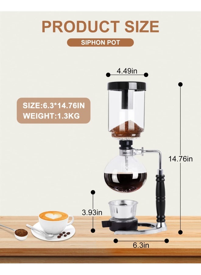 YUCHENGTECH YUCHENGTECH Siphon Syphon Coffee Maker Tabletop Glass Siphon Pot Glass Technica Siphon Vacuum Coffee Maker5 Cups600ml - Image 3