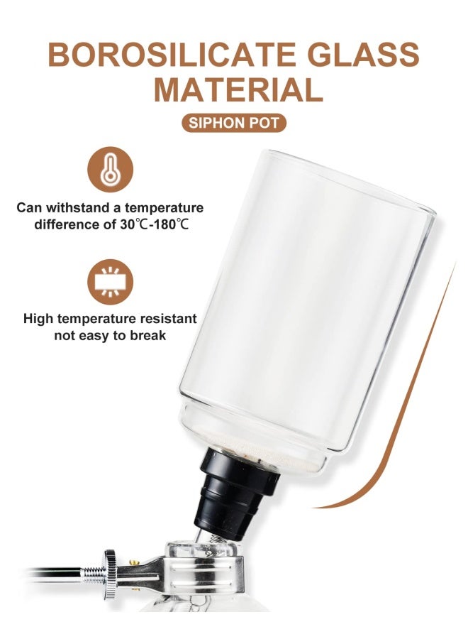YUCHENGTECH YUCHENGTECH Siphon Syphon Coffee Maker Tabletop Glass Siphon Pot Glass Technica Siphon Vacuum Coffee Maker5 Cups600ml - Image 4
