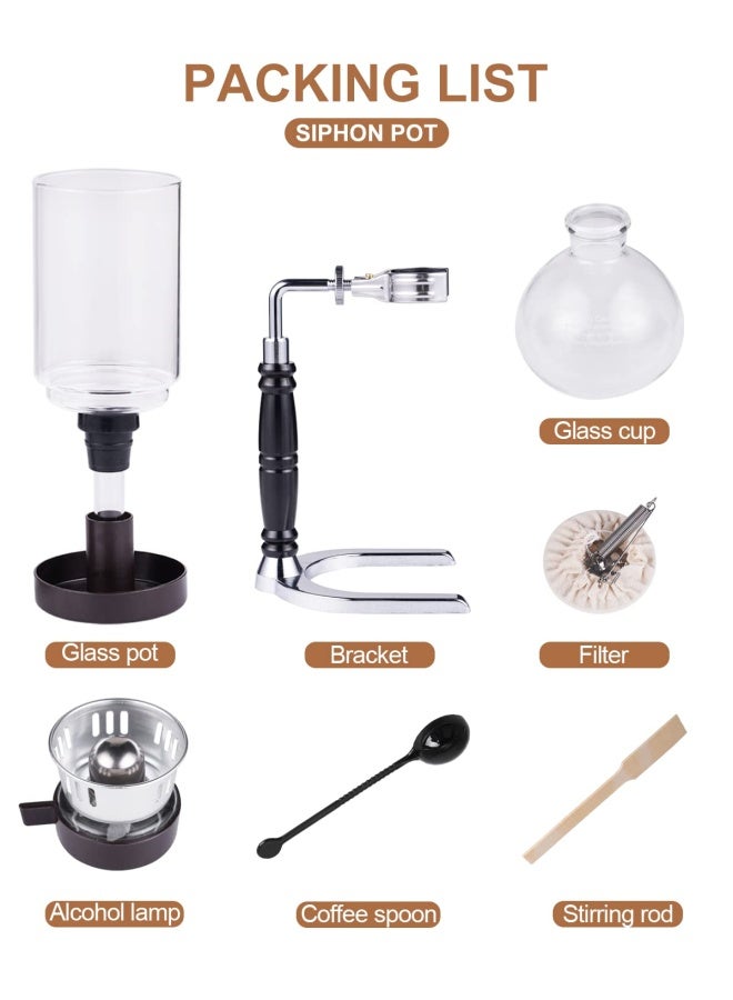 YUCHENGTECH YUCHENGTECH Siphon Syphon Coffee Maker Tabletop Glass Siphon Pot Glass Technica Siphon Vacuum Coffee Maker5 Cups600ml - Image 5