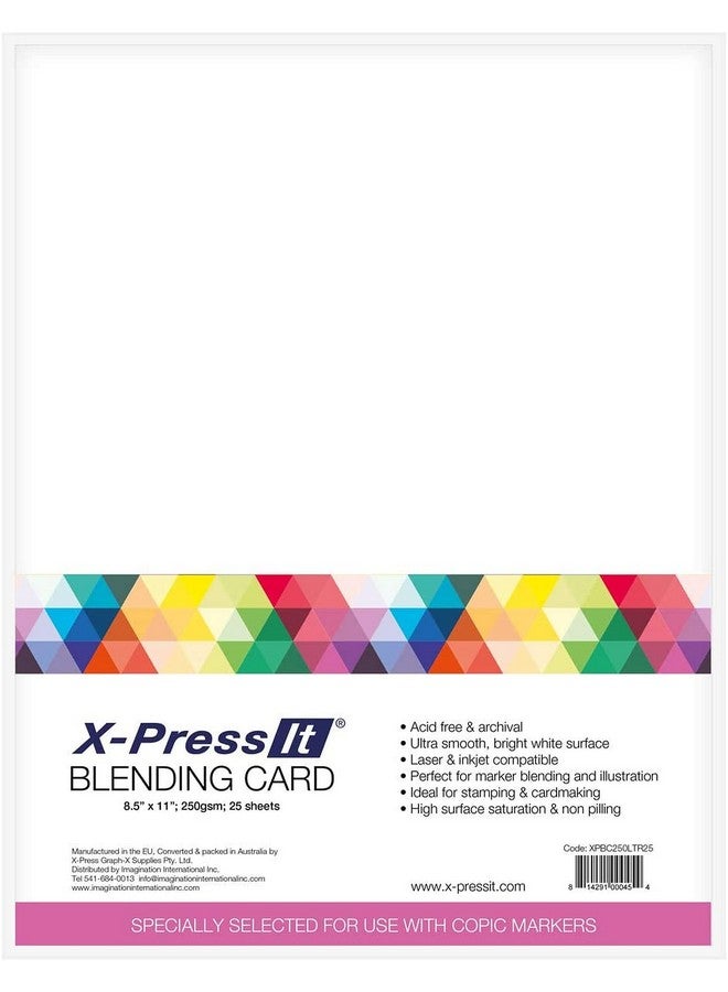 X-Press It Blending Card Paper 25 Sheets Premium Ultra Smooth Bright White Acidfree Cardstock For Professional Stamping Cardmaking Scrapbooking And Crafting (8.5 X 11 Inches)  - Image 1