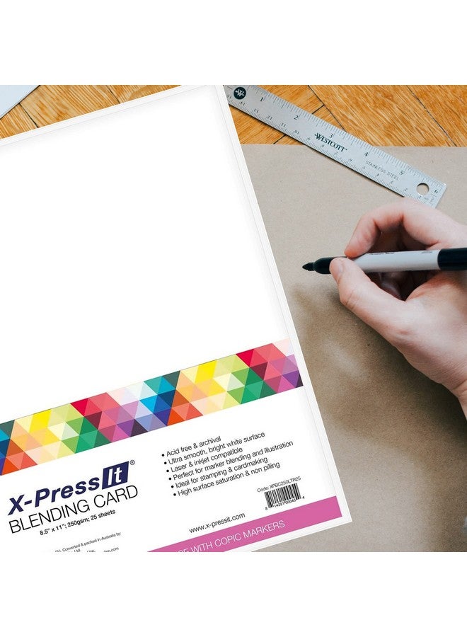 X-Press It Blending Card Paper 25 Sheets Premium Ultra Smooth Bright White Acidfree Cardstock For Professional Stamping Cardmaking Scrapbooking And Crafting (8.5 X 11 Inches)  - Image 3