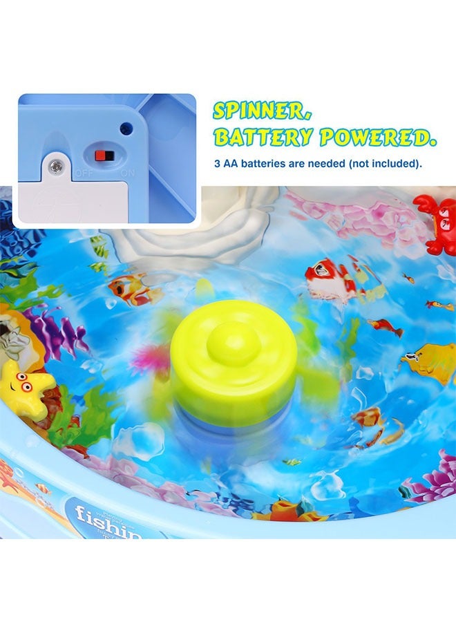 GROIC 23PCS,Fishing Game Toys with Pond, Water Table Toy Fishing Set Premium Version, Learning Educational Fishing Toy with Music and Light for Boys Girls - Image 3