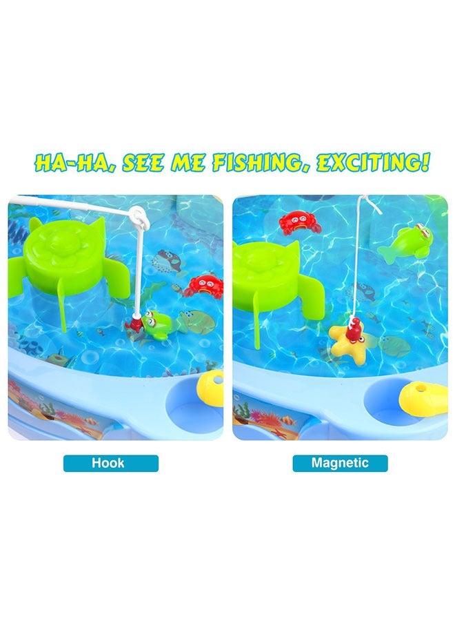 GROIC 23PCS,Fishing Game Toys with Pond, Water Table Toy Fishing Set Premium Version, Learning Educational Fishing Toy with Music and Light for Boys Girls - Image 4