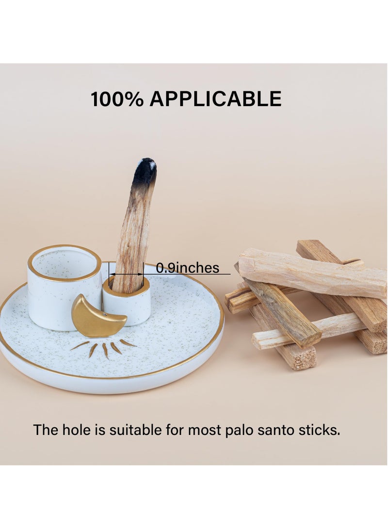 Zikra Palo Santo Sticks Holder, Ceramic Smudge Tray, Multi-Purpose Incense Burner Candle Holder, Elegant Incense Burner Holder, Effortless to Clean Sage Holder Ash Catcher Tray for Meditation Yoga Room - Image 5