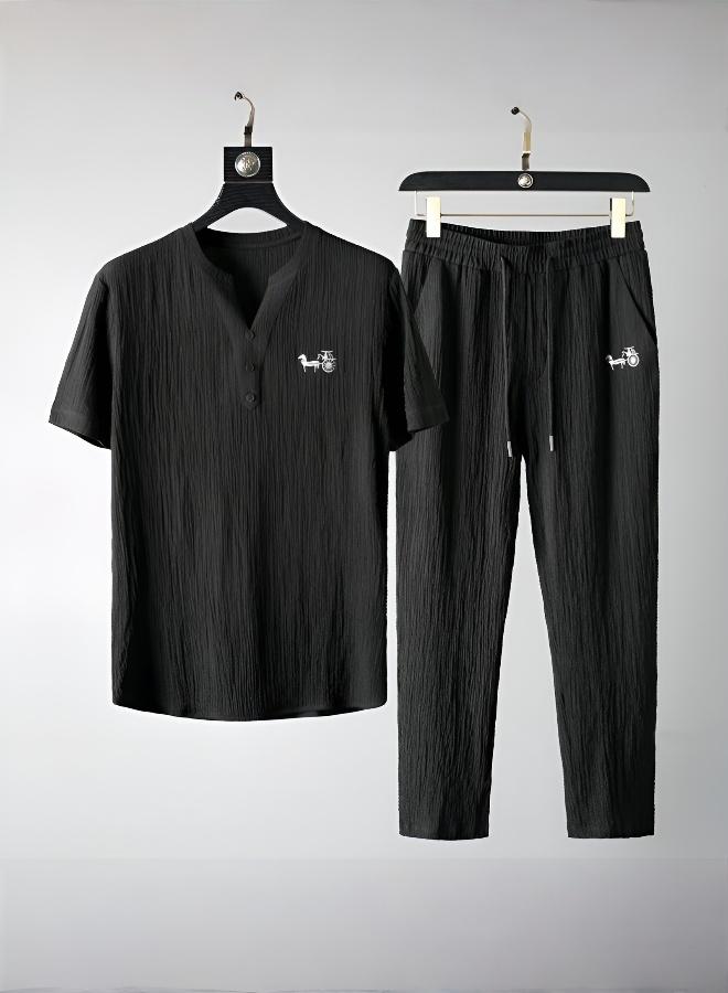 Men's Elegant Summer Two-Piece Set with Cool Comfort - Image 1