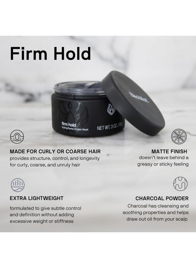 Black Wolf Hair Styling Paste For Men, Firm Hold - Matte Finish, Water Based Hair Styling Product For All Hair Styles & Types - Barber Grade Non-Greasy & Long-Lasting Wax - Add Texture & Volume 3 Oz - Image 3