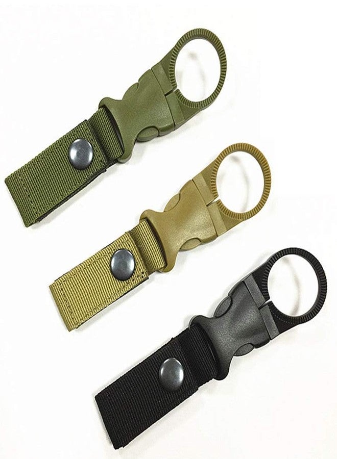 RAJry 3 Pack Hanging Bottle Buckle Clip Carabiner,Portable Mineral Water Bottle Ring Holder Keychain Belt Webbing Strap for Outdoor Camping Hiking Traveling - Image 1
