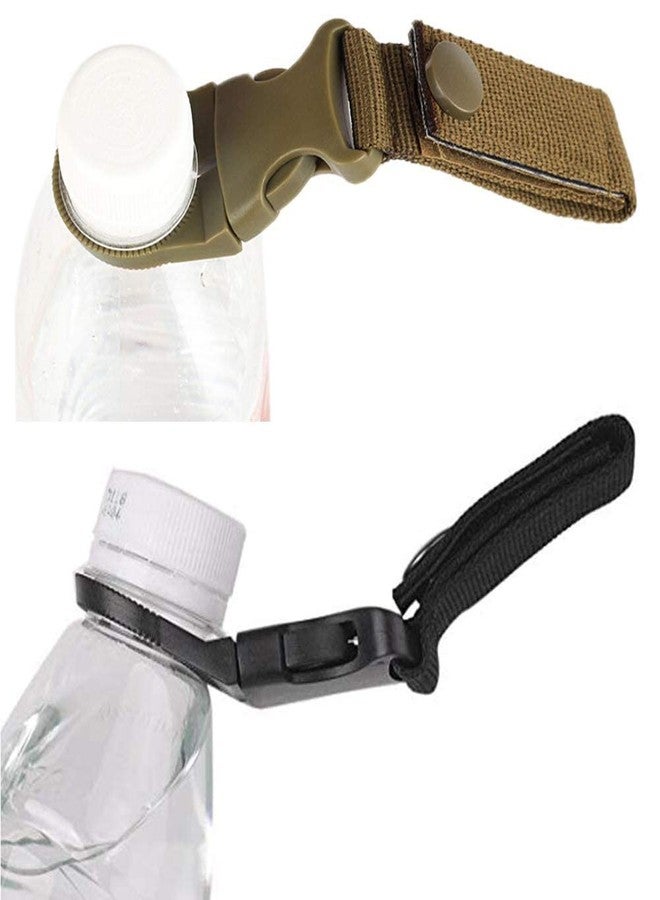 RAJry 3 Pack Hanging Bottle Buckle Clip Carabiner,Portable Mineral Water Bottle Ring Holder Keychain Belt Webbing Strap for Outdoor Camping Hiking Traveling - Image 3