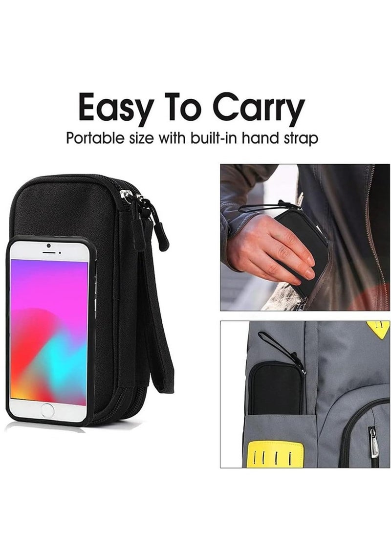 Cable Organizer Bag Portable Tech Travel Pouch With Zipper Multiple Electronic Storage Pockets For Cable Cord Charger Phone Earphone SD Card Blue  - Image 2