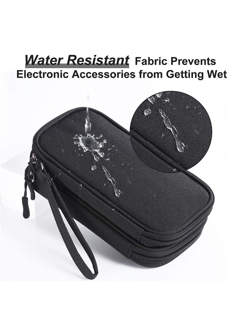 Cable Organizer Bag Portable Tech Travel Pouch With Zipper Multiple Electronic Storage Pockets For Cable Cord Charger Phone Earphone SD Card Blue  - Image 5
