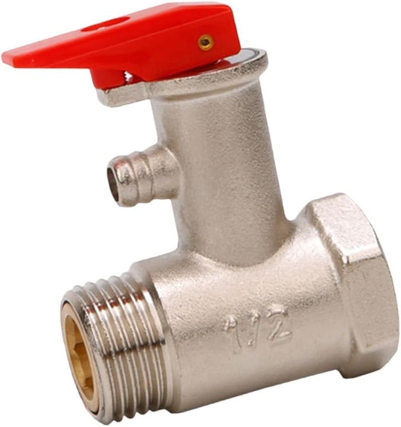 صمام أمان سخان المياه النحاسي مطلي بالنيكل مع وظيفة الفحص - Image 1