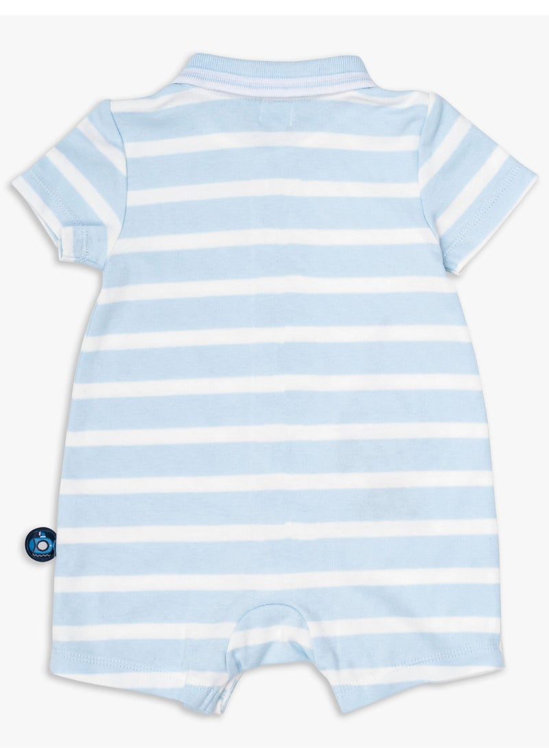 MOON 100% Cotton Romper With Collar 3-6M Blue - Little Submarine - Image 2