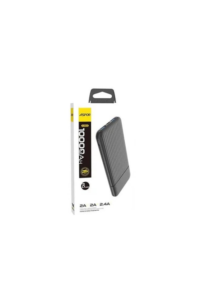 Aspor - Aspor A-322 Wired Power Bank Charger 10000 Mah - Black - Image 1