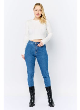 Don't Call Me Jennyfer Women Ribbed Neck Knitted Sweater, White  - Image 2