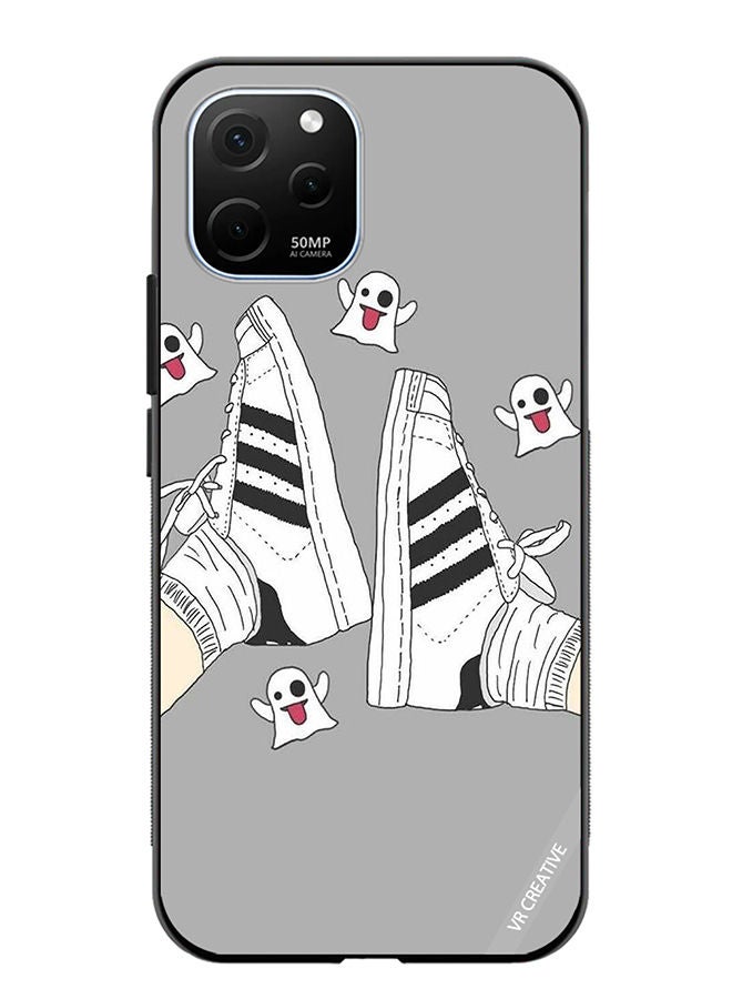 VR CREATIVE Protective Case Cover For Huawei Enjoy 50z Black & White Shoe Design Multicolour - Image 1