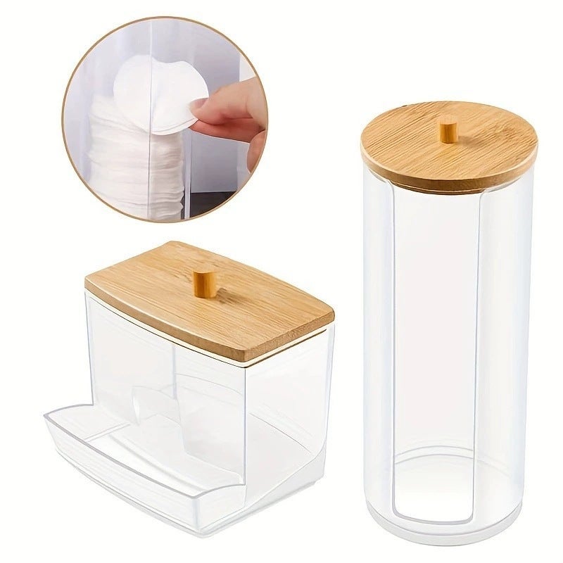 [Free Combination Exclusive] Cotton Swab Storage Box Makeup Remover Cotton Storage Tank Toilet Cosmetics Finishing Storage Box - Image 1
