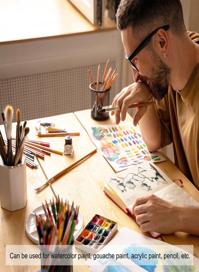 باتيكيل دفتر رسم ألوان مائية باتيكيل 5.1 × 5.1 بوصة، 64 ورقة، ورق ألوان مائية 165 غ/م²/112 رطل، دفتر رسم ألوان مائية خالٍ من الأحماض، غلاف مقوى، دفاتر ورقية للفنانين مع حامل قلم، غرين ستار - Image 5