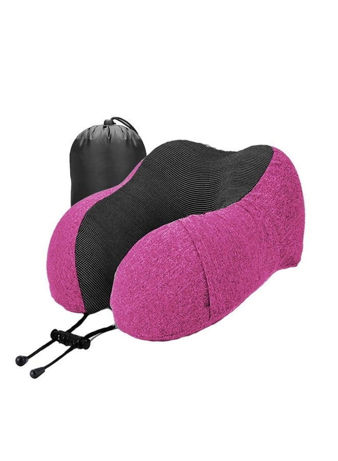 nexlev Premium Memory Foam Neck Pillow with 360-Degree Head Support | Lightweight Comfortable Travel Pillow with Storage Bag for Sleeping | Traveling Flight Car Train Bus and Home Use NP-05 (Pink) - Image 1