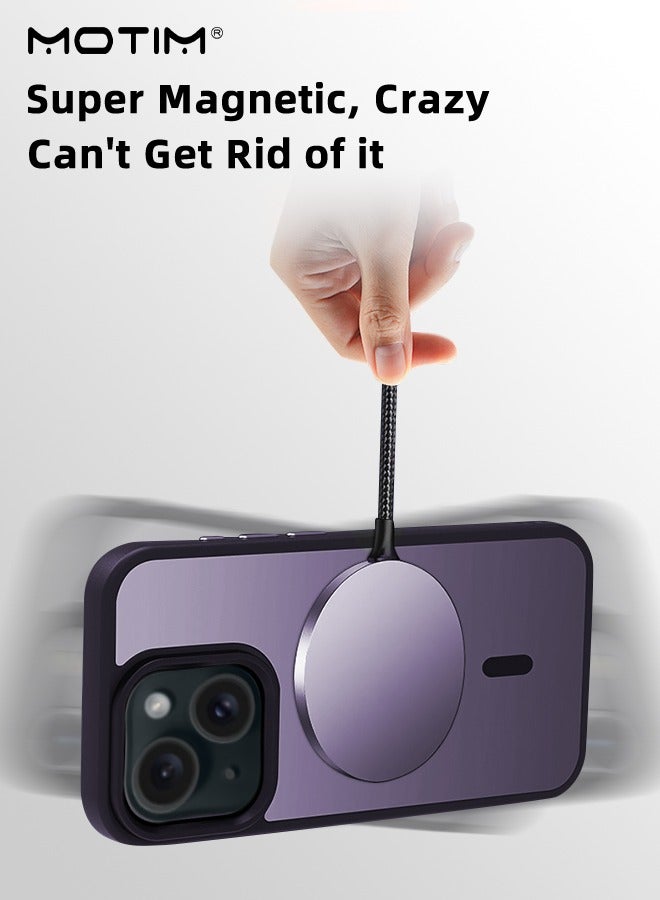 Motim iPhone 15 Plus Magsafe Case, Clear Matte Magnetic Yellowing-Resistant Drop Protection Phone Case Cover, Slim Thin Anti-Scratch Hard Back Shockproof Magnetic Cover - Image 2