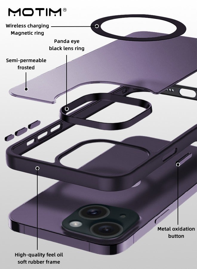 Motim iPhone 15 Plus Magsafe Case, Clear Matte Magnetic Yellowing-Resistant Drop Protection Phone Case Cover, Slim Thin Anti-Scratch Hard Back Shockproof Magnetic Cover - Image 4