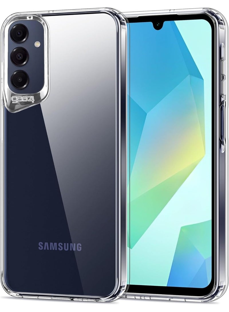 Gear4 Crystal Palace Compatible with for Samsung Galaxy A16 5G/4G Case Transparent, Heavy Duty Durable 3-Layer [Not Yellowing]Case, Advanced Impact Protection with Technology, Anti-Yellowing, Phone Cover – Transparent