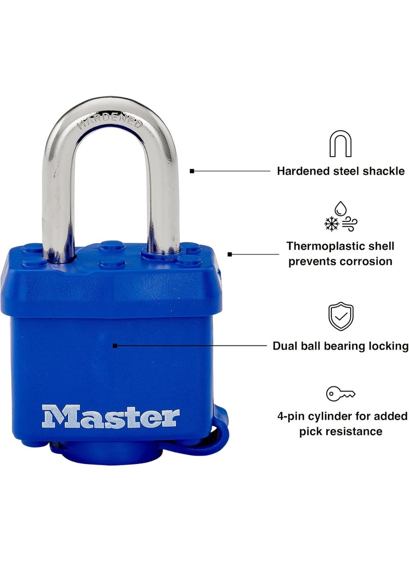 Master Lock Master Lock 312D Weatherproof Padlock,Navy Blue  - Image 4